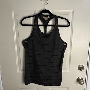 Athleta Stripe Mesh High Neck Chi Tank